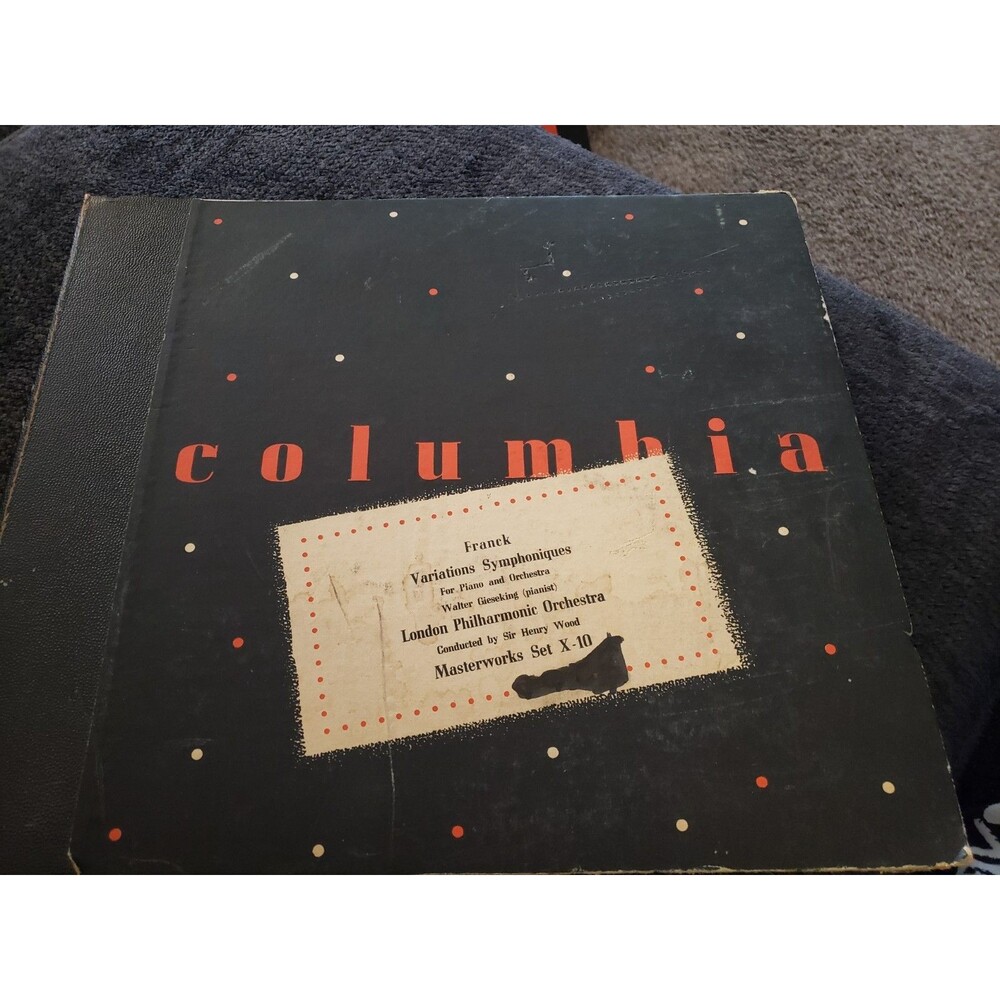 Franck 78rpm Set 12-inch Columbia Records Set #MX-10 Variations Symphoniques